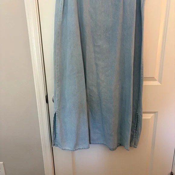 Vintage Jennifer Moore Women’s 100% Cotton Light Blue Denim Maxi Dress - Picture 8 of 9